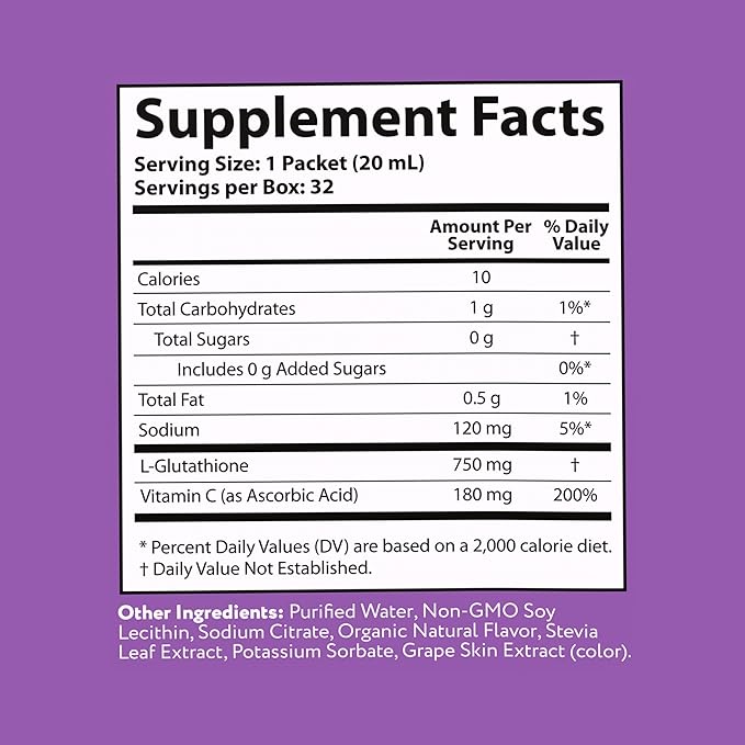 Aurora Nutrascience Mega-Pack Liposomal Glutathione, Antioxidant, 750 mg 32 Packets, 21.7 fl (640 mL)