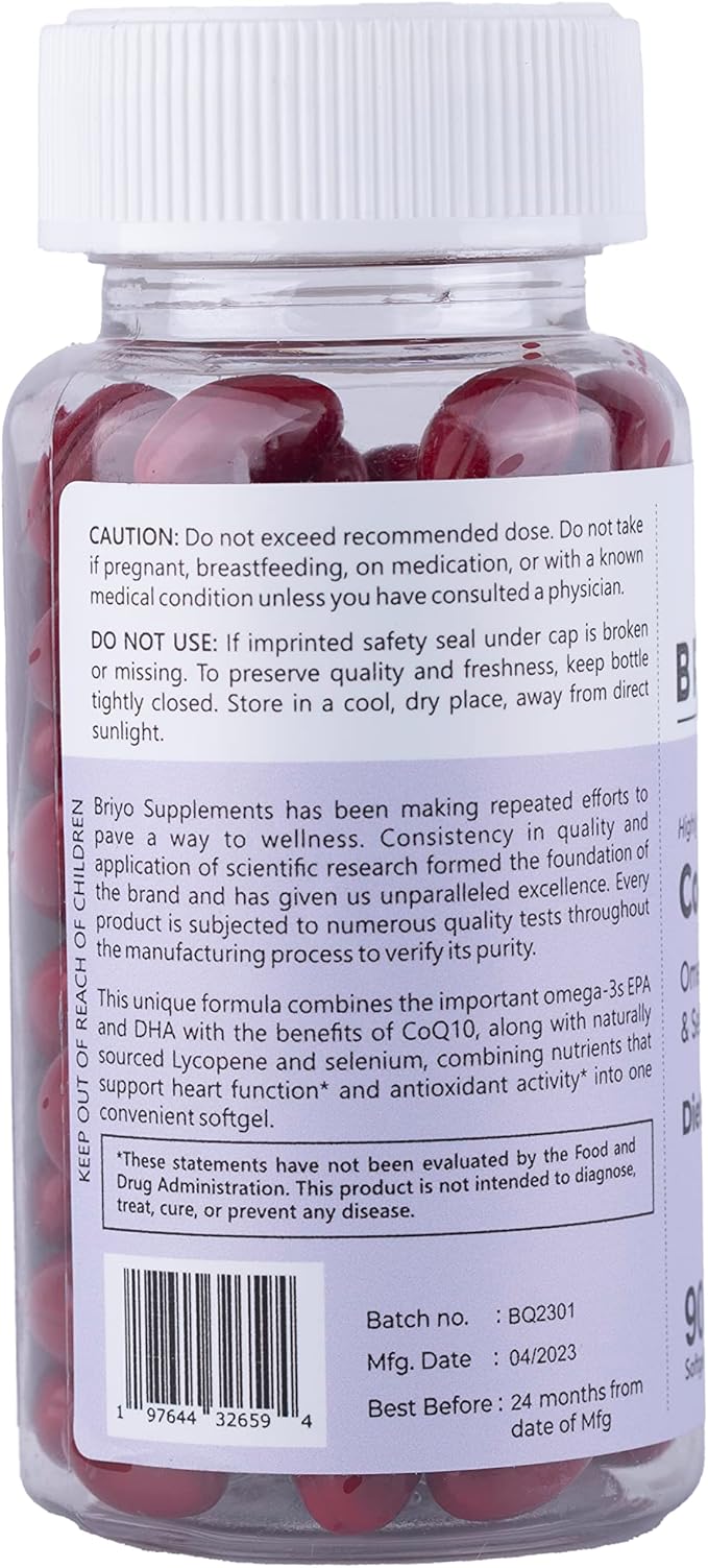 Highly absorbable CoQ10 100 mg Plus Omega-3 with (90 softgels)