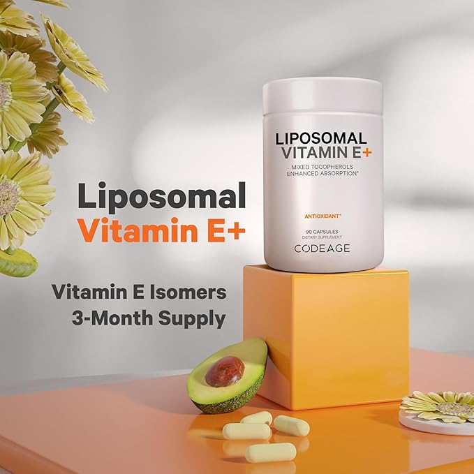 Codeage Liposomal Vitamin E Supplement, All 3-Month Supply, 90 Capsules