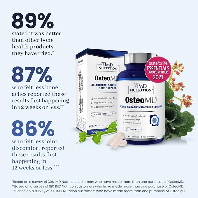 1MD Nutrition OsteoMD for Comprehensive Support D3 & K2-90 Capsules