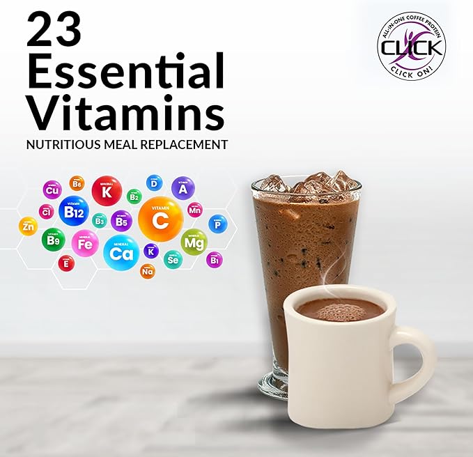 CLICK Coffee Protein Powder 16g Protein 23 Essential 150mg Caffeine