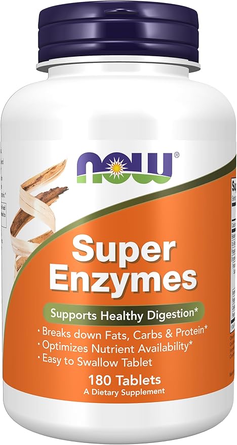 NOW Supplements, Super Enzymes, Formulated 180 Tablets