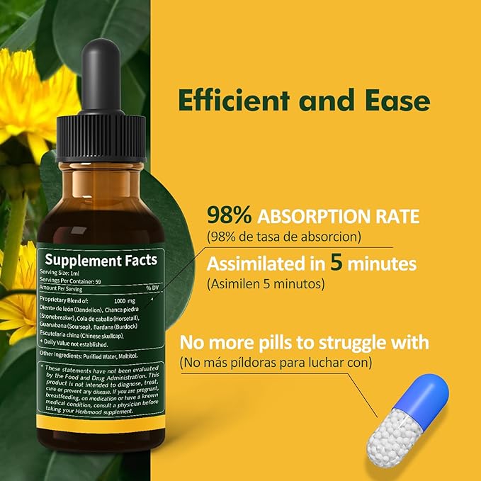 Kidney Cleanse Drops, Gotas de Chanca 2oz
