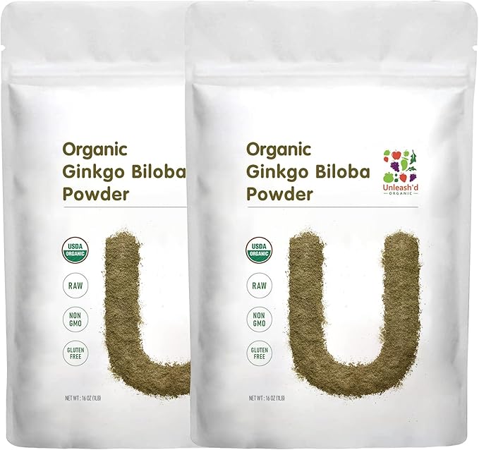 UNLEASH'D ORGANIC 2-Pack Ginkgo Biloba Extract Powder(1 Pound),