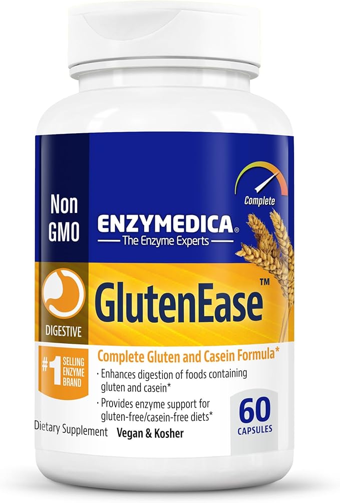 Enzymedica GlutenEase, Digestive Enzymes for Food 60 Count