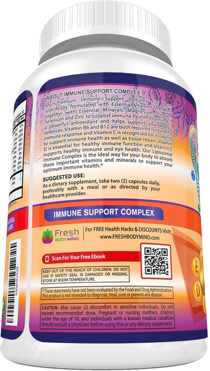 Immune Support Multivitamin for Men and B6, B12 B12 - 90 Vegan