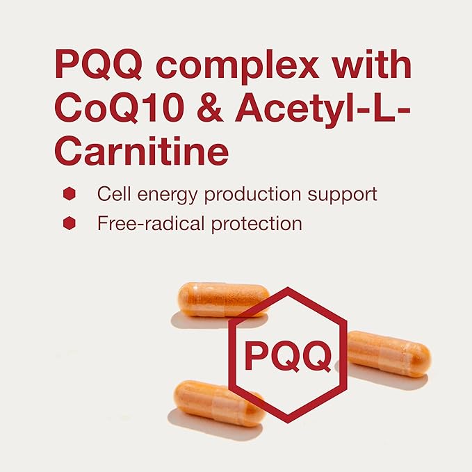 Protocol PQQ Complex - Mitochondrial Health* - with CoQ10 & L Carnitine - B Vitamin - Supplements for Energy* - 30 Veg Caps