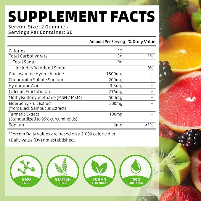 Glucosamine Chondroitin Gummies with MSM Triple 120 Gummies