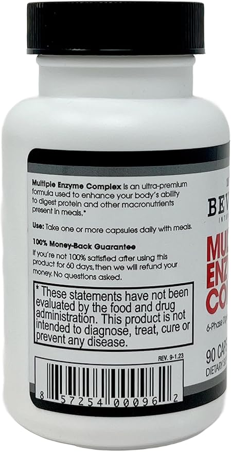 Beverly International (MEC Multiple Enzyme Complex, 90 Capsules. an Ultra-Premium Digestive Aid Helping Bodybuilders, Athletes and Fitness Enthusiasts Digest Their Meals More Easily. Take with Food.