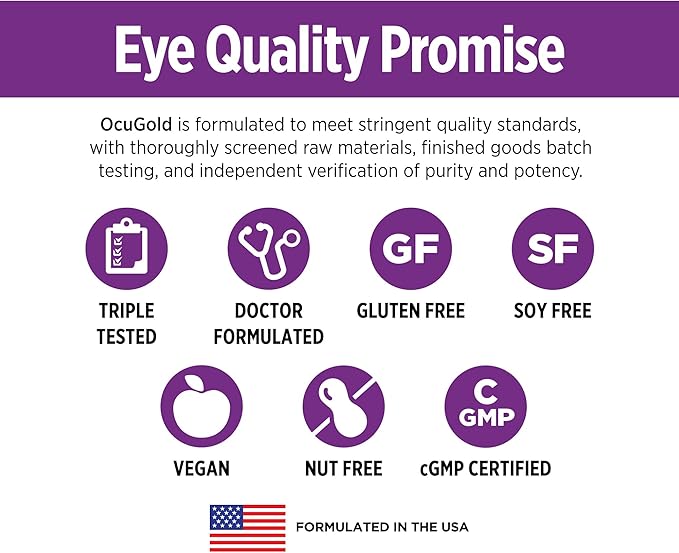 DOCTORS' PREFERRED Clinical-Grade OcuGold with Lutein 30 Vegan
