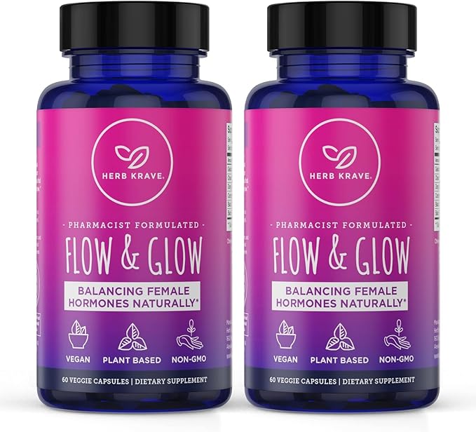 Flow and Glow Natural Hormone Balance 60 Vegan (2 Pack)
