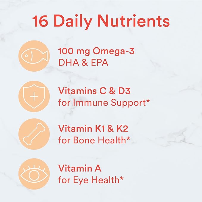 SmartyPants Kids Multivitamin Gummies: Omega 3 D3, C, B12, B6, B6, Vitamin 120 Count (30 Day