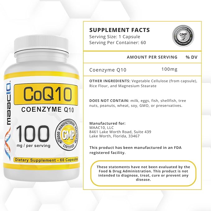 MAAC10 100mg CoQ10 (60 Capsules) Q10 for (60 Day