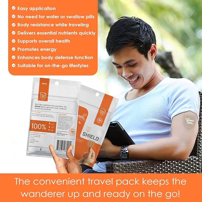 The Friendly Patch Shield Patch - D3, C & Zinc Patches - Wellness Patches Travel 8 Pack WERCSmart Certified to Ensure Formulation Ingredients and Consumer Safety Compliance