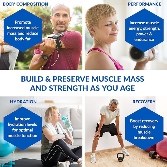 BioTrust Ageless Muscle Builder - Creatine HMB Powder with Vitamin D3 & Betaine - Build & Preserve Naturally Declining Muscle Mass & Strength - Fruit Punch, 30 Servings