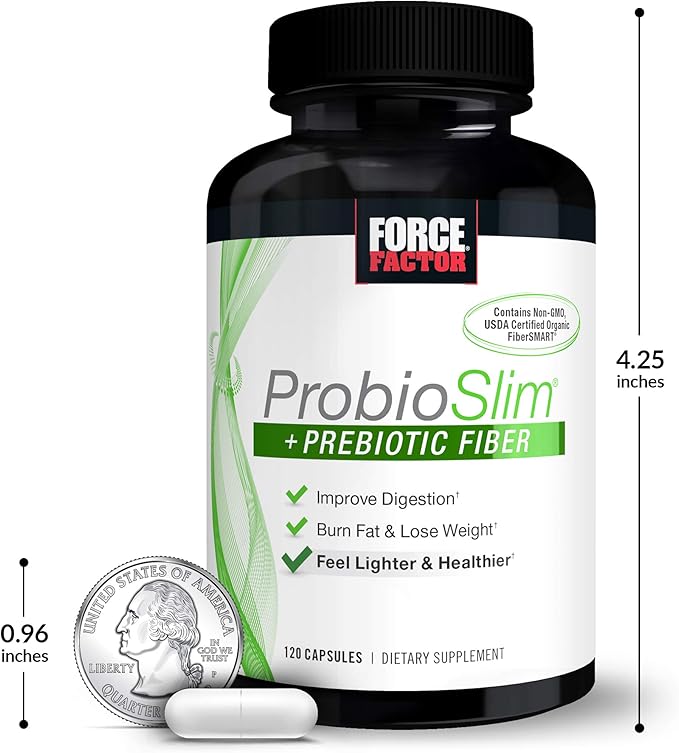 Force Factor ProbioSlim + Prebiotic Fiber 120 Capsules