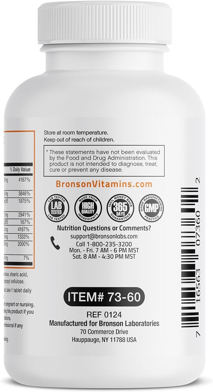 Bronson Super B Vitamin B Complex B1, B2, B2, B3, B3, B6, B6, B9 B9 - B12) Contains 60 Tablets