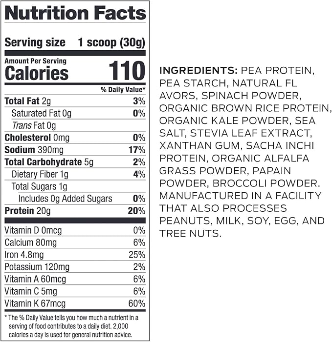 Vega Protein and Greens, Salted Caramel, 20g Plant 1.7 Pounds (25 Servings)