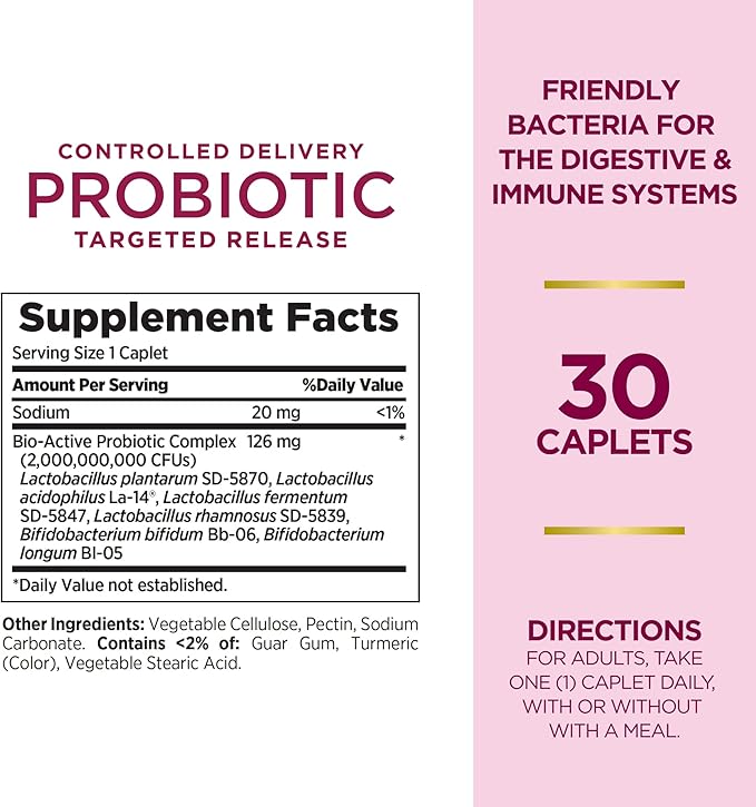 Nature's Bounty Probiotic, Controlled Delivery Dietary 30 Caplets