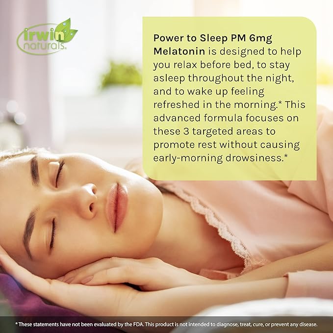 Irwin Naturals Power to Sleep PM 60 Liquid 2 - 6mg Melatonin, 60 Total
