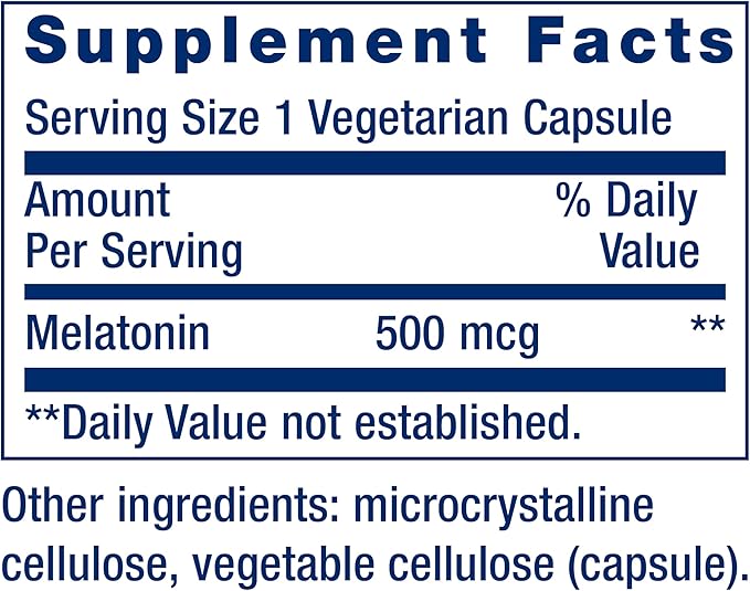 Life Extension Melatonin, 500 mcg – 200 Capsules