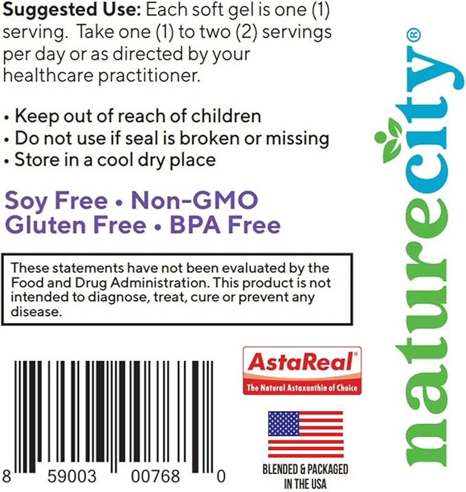 True-Asta AstaReal Natural Astaxanthin Supplements 6mg (30 Soft