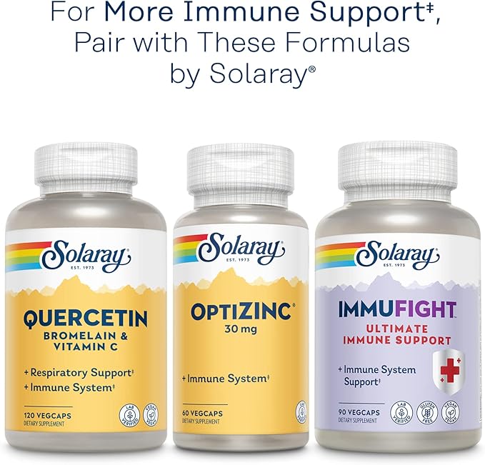 SOLARAY Super Bio Vitamin C 1000mg, 60 Day 30 Servings, 60 VegCaps