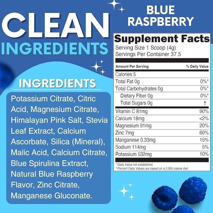 Zero Sugar - Blue Raspberry Electrolytes 37 Servings