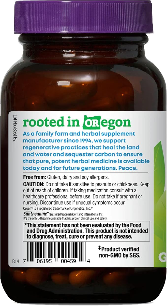 Oregon's Wild Harvest, Stress Guard, L-Theanine Supplement for Natural Relief, 90 Capsules