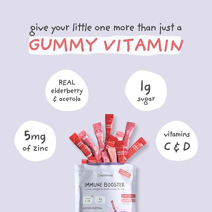 Kids Immune Booster with Elderberry, Acerola 30 Servings 2 flavors