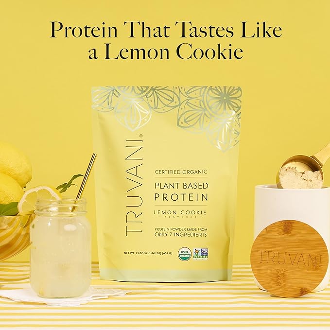 Truvani Vegan Pea Protein Powder 20g Organic 20 Servings