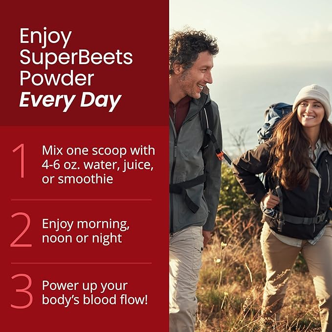 humanN SuperBeets Beet Root Powder - Non-GMO Beetroot Superfood - Nitric Oxide Supplement for Heart Health, Circulation & Blood Pressure Support - Black Cherry, 30 Servings