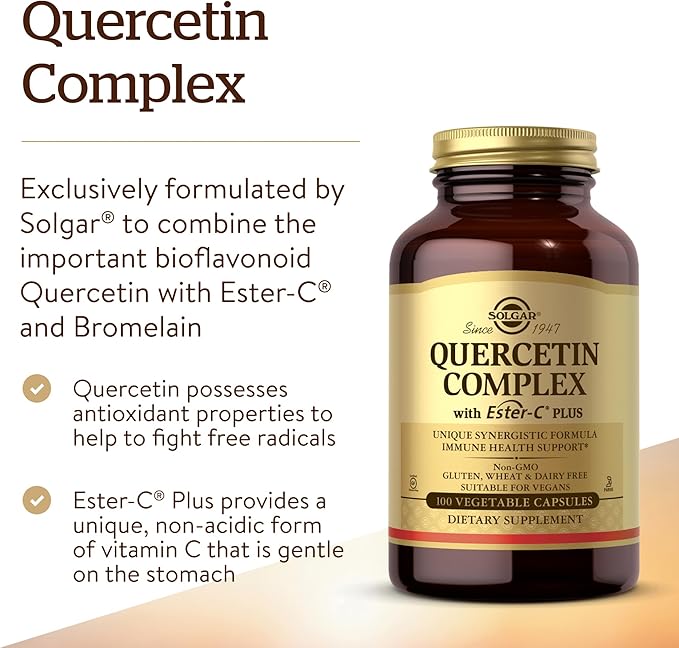 Solgar Quercetin Complex with Ester-C Plus, 100 Vegetable