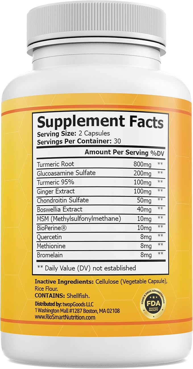 Rio Turmeric Platinum Supplement with Quercetin 60 Count