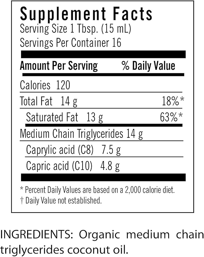 Flora Health MCT Oil Organic Energy Boost, C8 Caprylic & C10 Capric Acids, Keto, Kosher, Non-GMO Verified, 100% from Ethically and Sustainably Sourced Coconuts, 17 Fl Oz Liquid, Glass Bottle