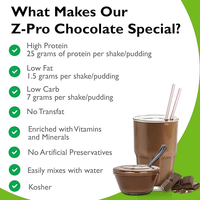 Z-Pro Chocolate Protein Drink Mix 25g Protein 14 Packets- ZPro25