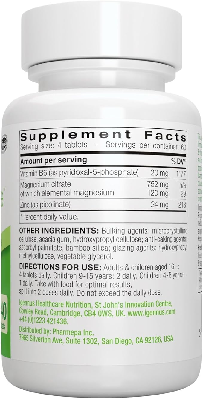 Neurobalance, High Absorption Zinc Magnesium B6 24mg, Oxide-Free B6, 240 240 Tablets,