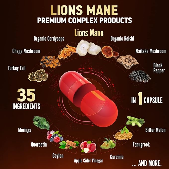 35 in 1 Lions Mane Mushroom 20000mg, with