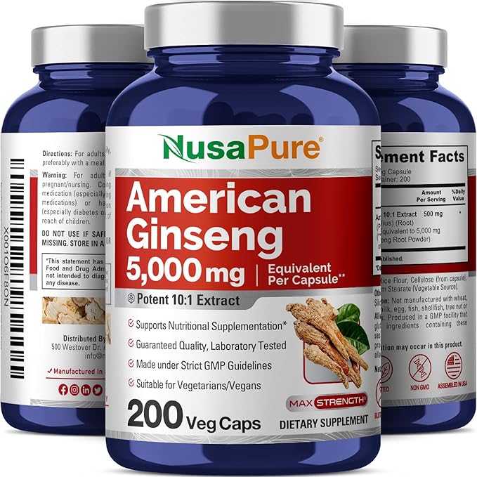 NusaPure American Ginseng 5000 mg 200 Veggie