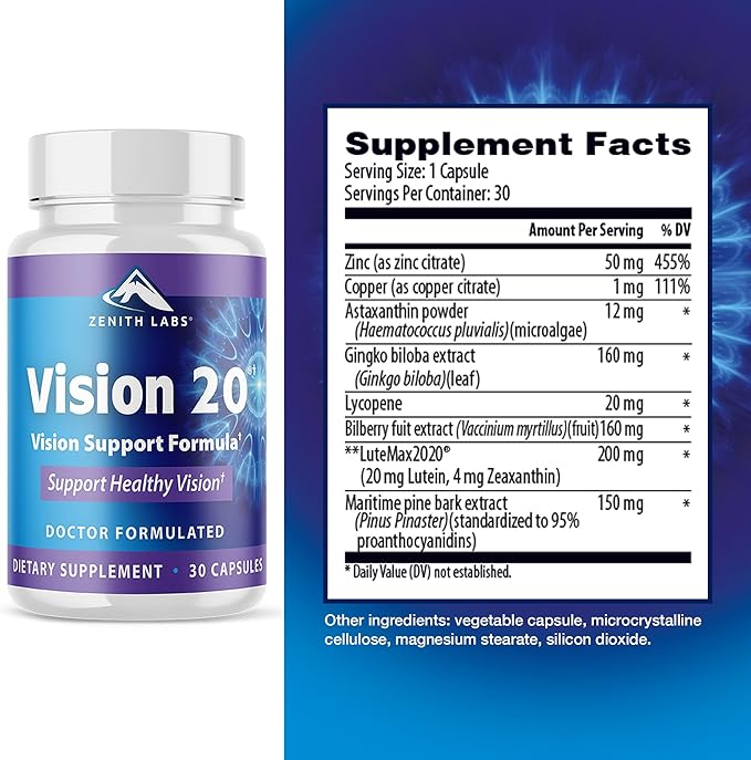 Zenith Labs Vision 20 Lutein & Zeaxanthin 3 Pack