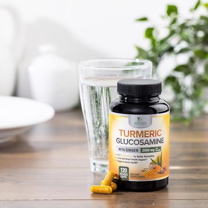 Turmeric Curcumin with BioPerine, Ginger & 95% Curcuminoids 2000mg Black 120 Capsules