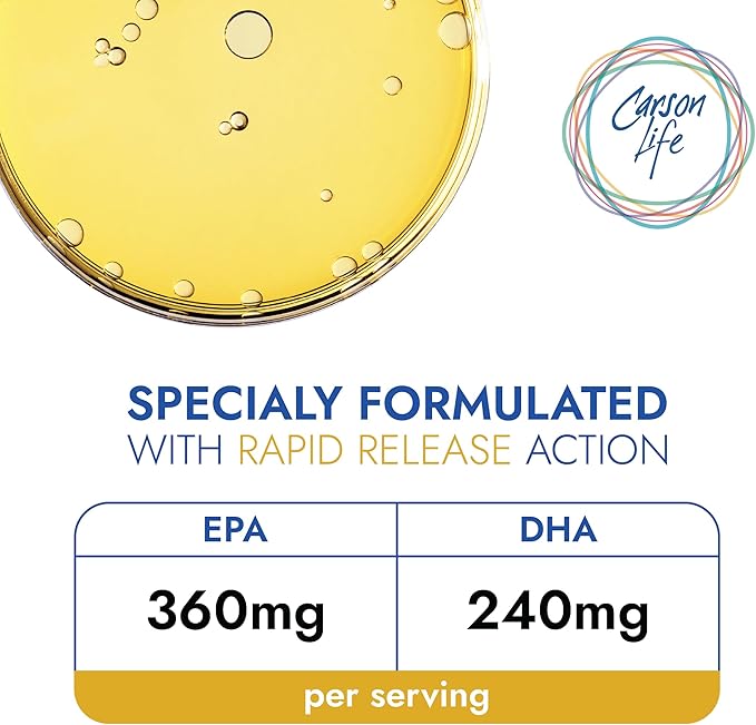 Carson Life DHA EPA Omega 3 3 Supplement 60 Softgels