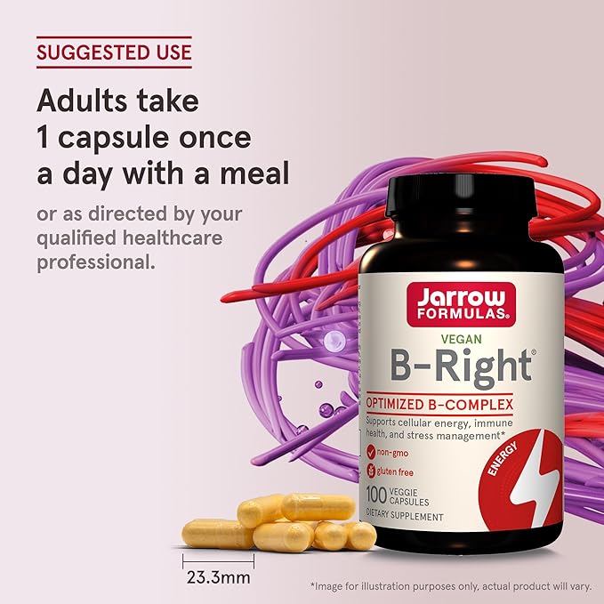 Jarrow Formulas B-Right Optimized B-Complex, Dietary 100 Veggie 100 Day 12