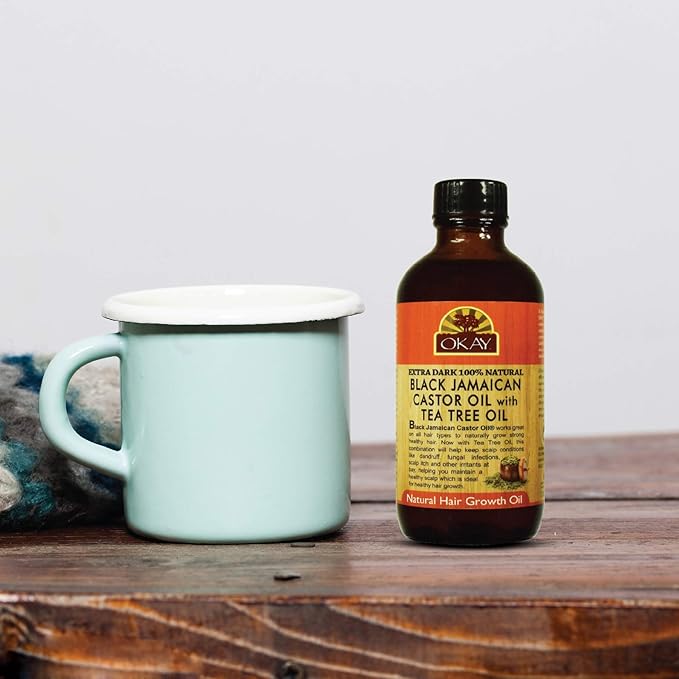 Okay Extra Dark Black Jamaican Castor Oil with Tea Tree Oil 4oz / 118ml