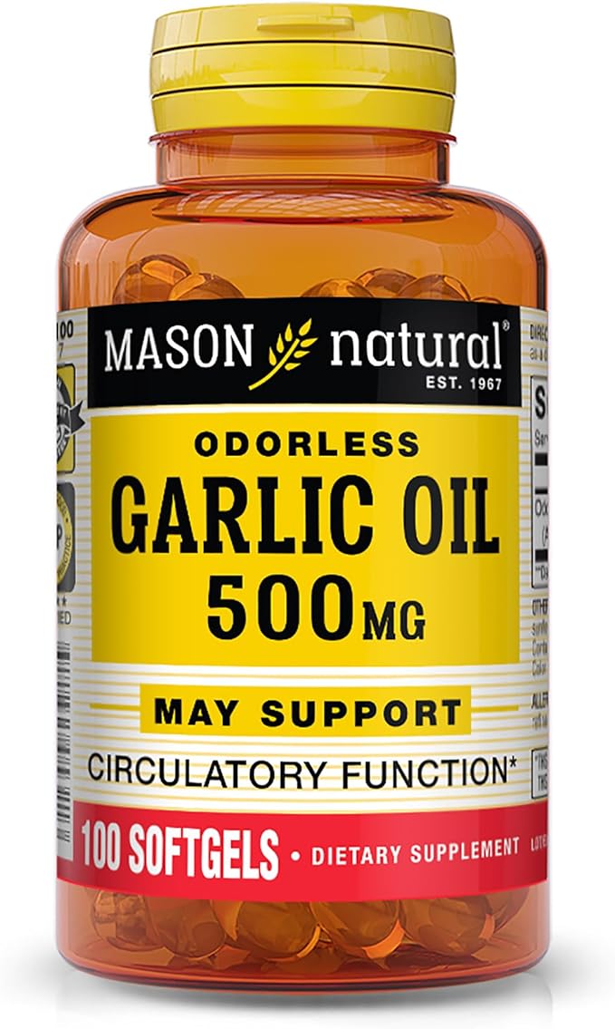 MASON NATURAL Garlic Oil 500 mg 100 Softgels