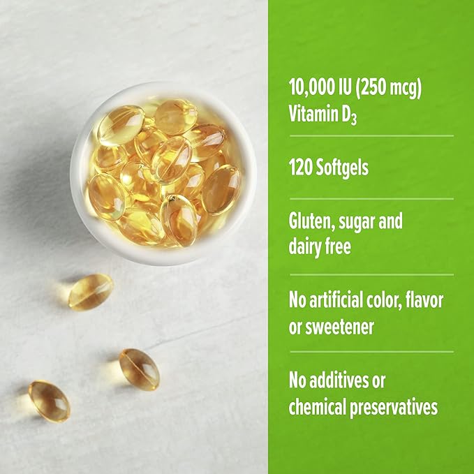ORZAX Vitamin D3 10000 iu (250 mcg) 1 Year (120 Softgel)