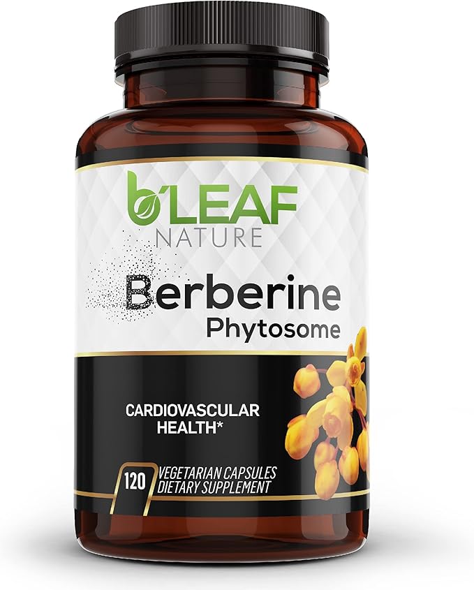 B’Leaf Nature's Berberine Phytosome Vegetarian Capsules 120 Capsules, 1100mg per