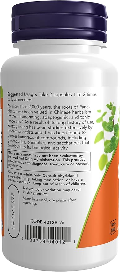 Now Foods: Panax Ginseng, 100 caps