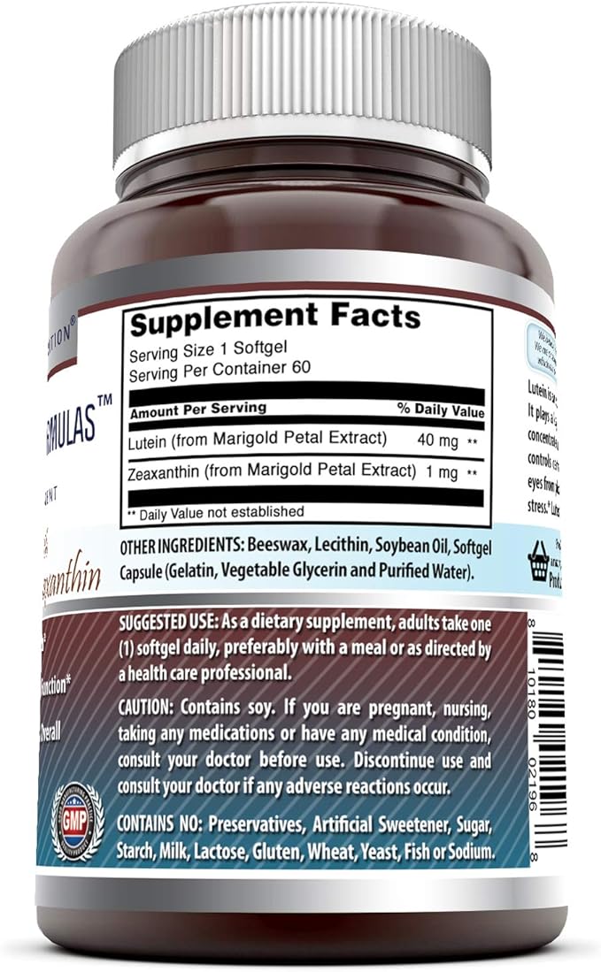 Amazing Formulas Lutein 40 mg 1600 mcg (40 mg, 60, Count)