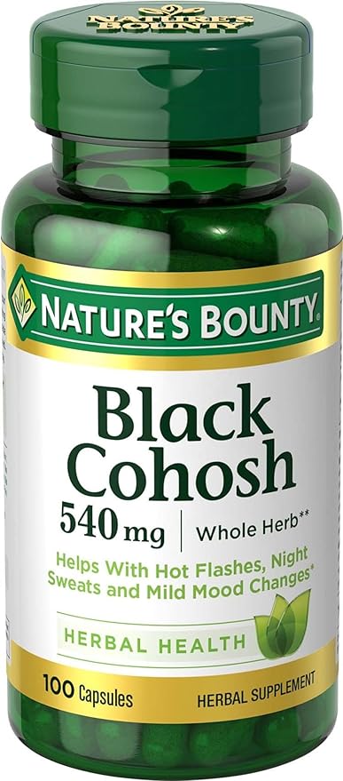 Nature's Bounty Black Cohosh Root Pills 540 mg, 100 Capsules